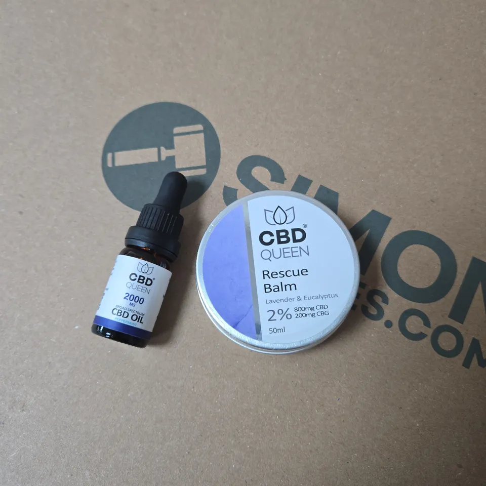 CBD QUEEN RESCUE BALM LAVENDER & EUCALYPTUS 50ML + CBD OIL 2000MG