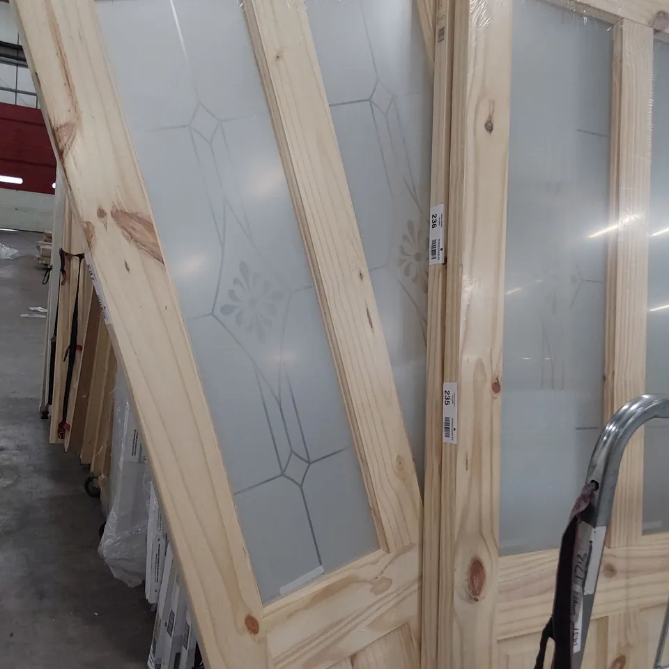 KNOTTY PINE 4 PANEL HALF OPAQUE GLAZED DOOR 762 × 1981mm
