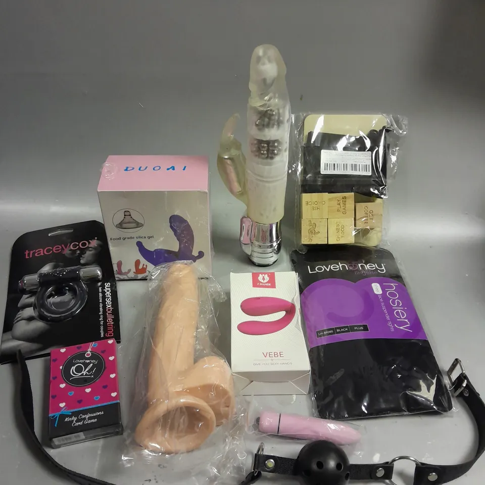 APPROXIMATELY 20 ASSORTED ADULT TOYS & ACCESSORIES 