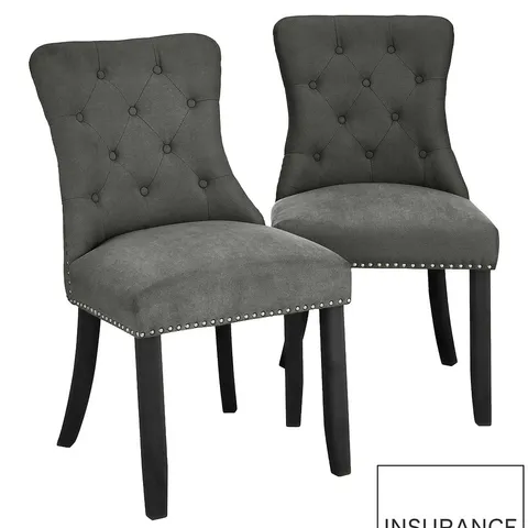 WARWICK VELVET PAIR OF STANDARD DINING CHAIRS - COLLECTION ONLY