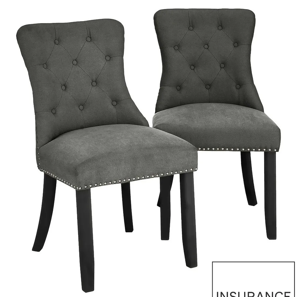 WARWICK VELVET PAIR OF STANDARD DINING CHAIRS - COLLECTION ONLY