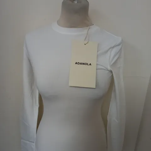 ADANOLA LONG SLEEVE TOP IN WHITE SIZE S