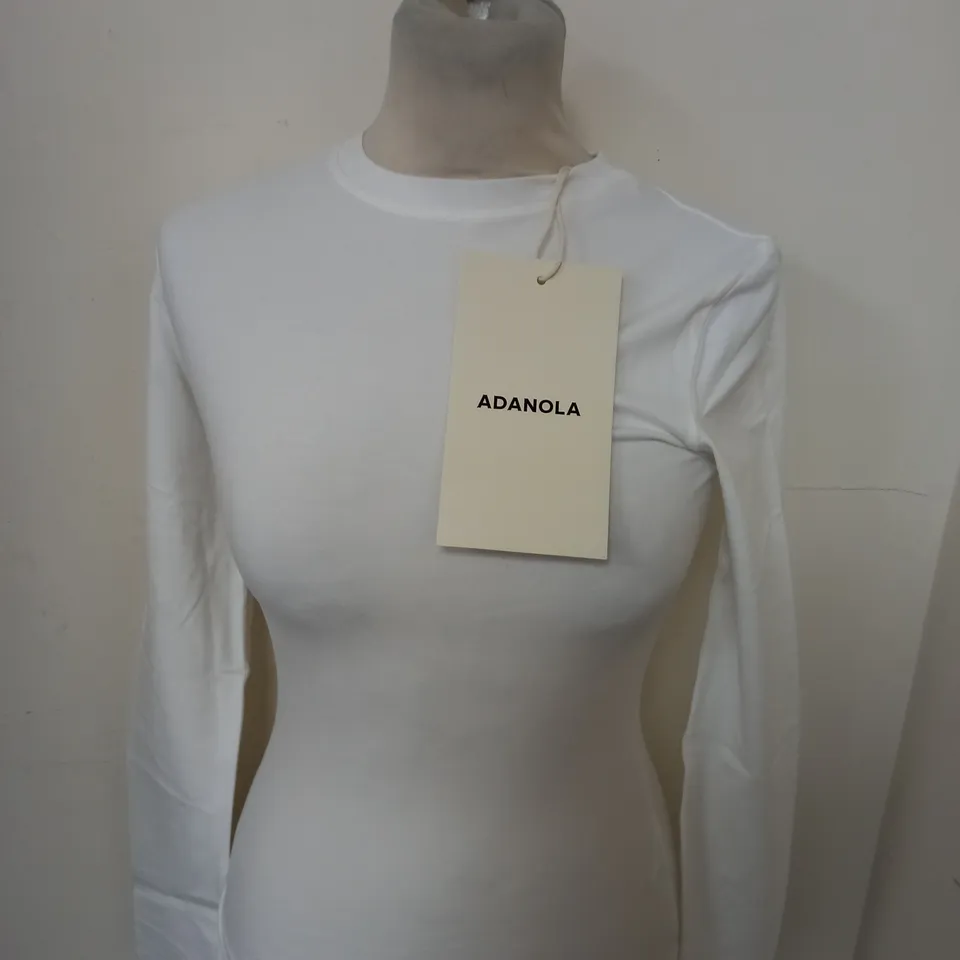 ADANOLA LONG SLEEVE TOP IN WHITE SIZE S 