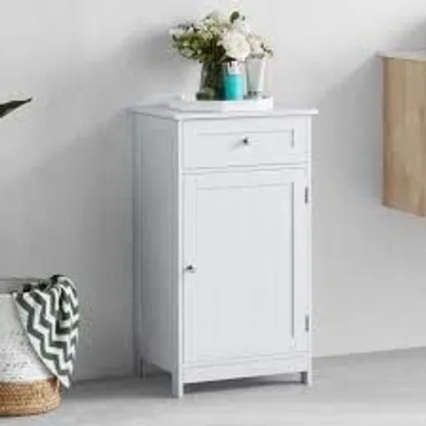 BOXED PRIANO 1 DOOR 1 DRAWER FREESTANDING CABINET - WHITE (1 BOX)