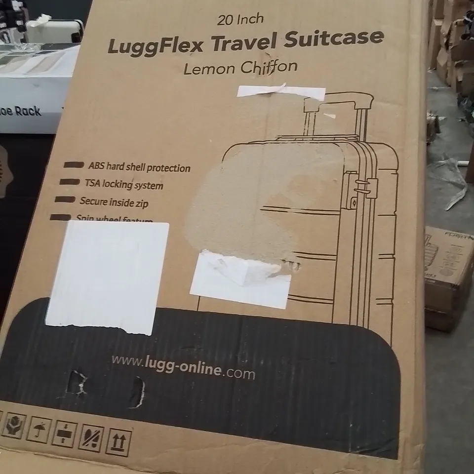 BOXED LUGG 20INCH LUGGFLEX TRAVEL SUITCASE LEMON CHIFFON 