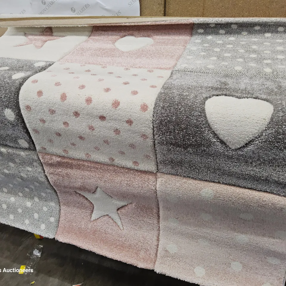 AEDO PINK/GREY RUG 133 × 133