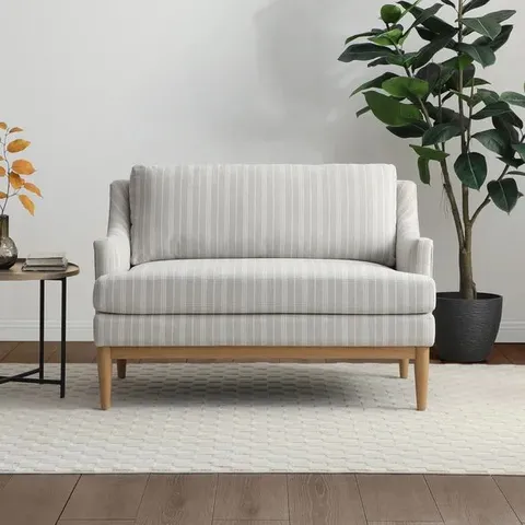BOXED ZELLA NATURAL STRIPED CHENILLE 2 SEATER SOFA (1 BOX)