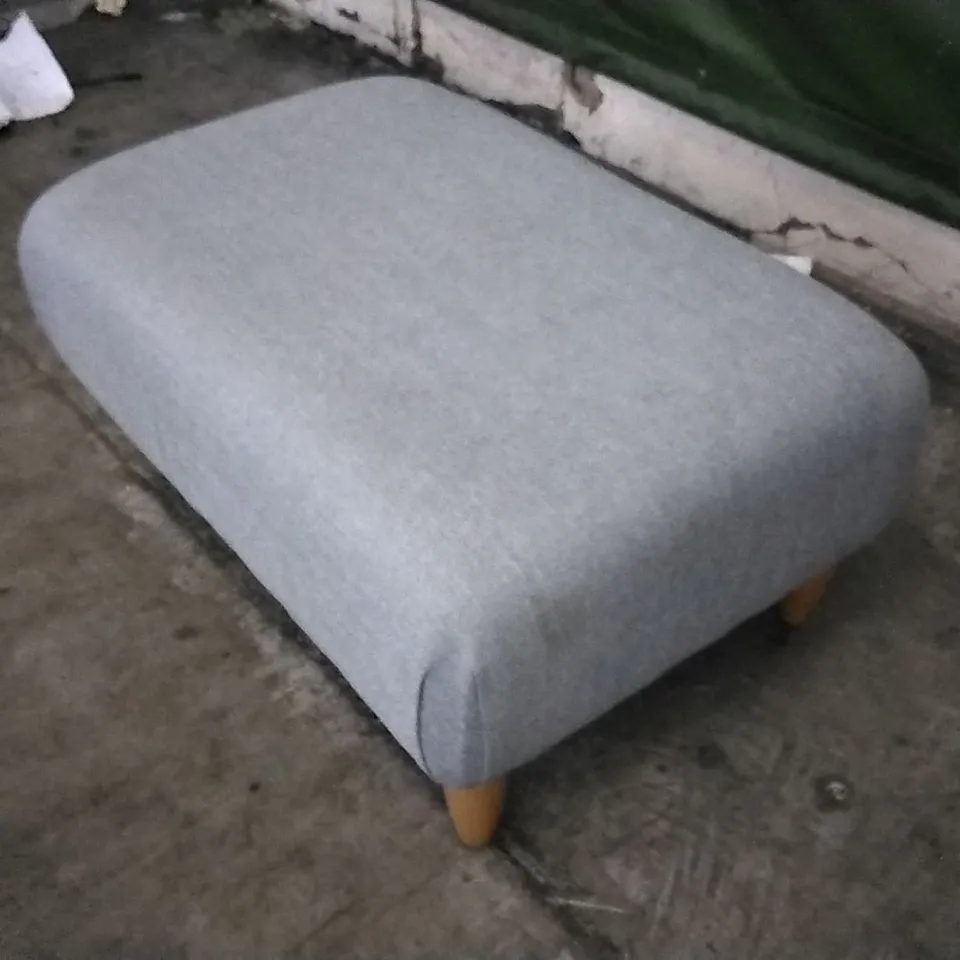 DESIGNER ALAMO SKY BLUE FABRIC FOOTSTOOL