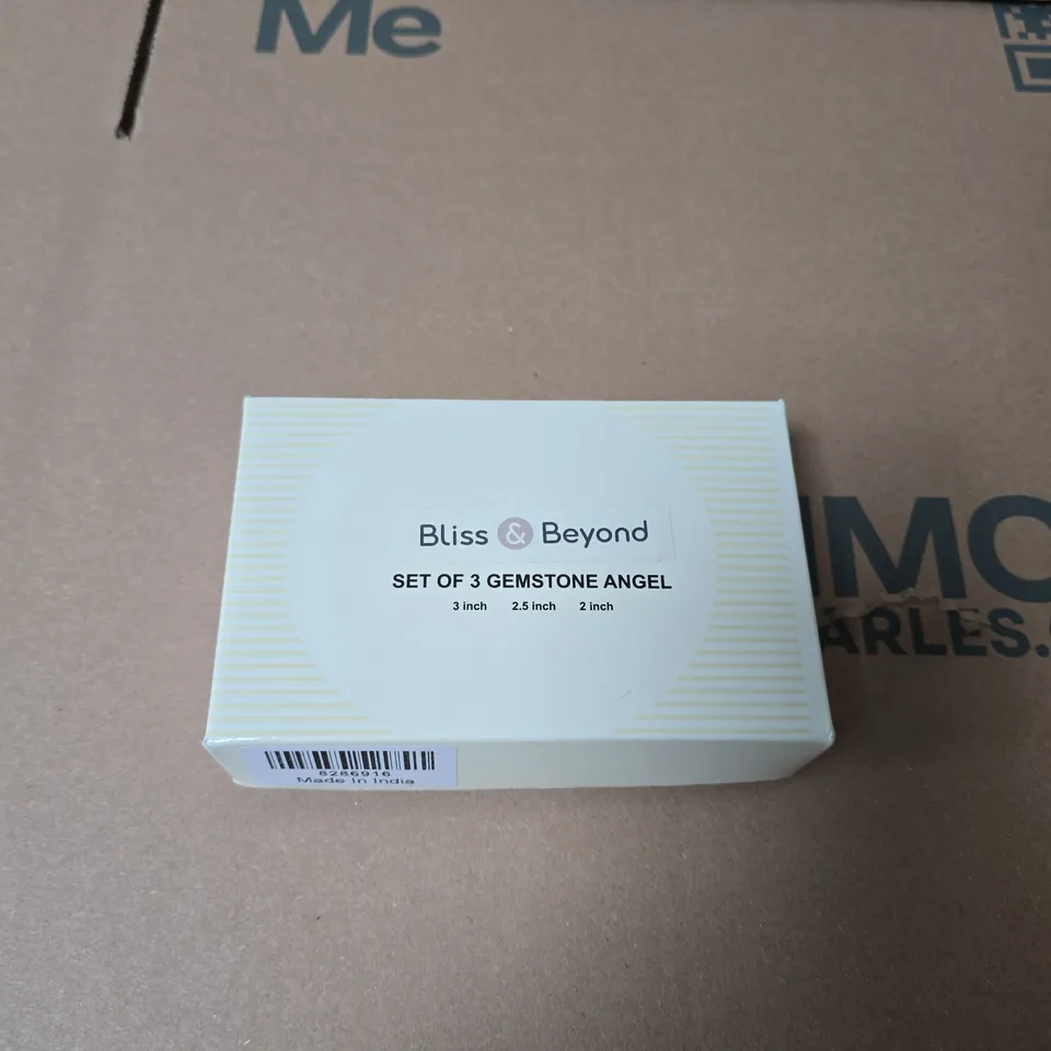 BLISS & BEYOND GEMSTONE ANGEL SET OF 3 – 3IN, 2.5IN & 2IN