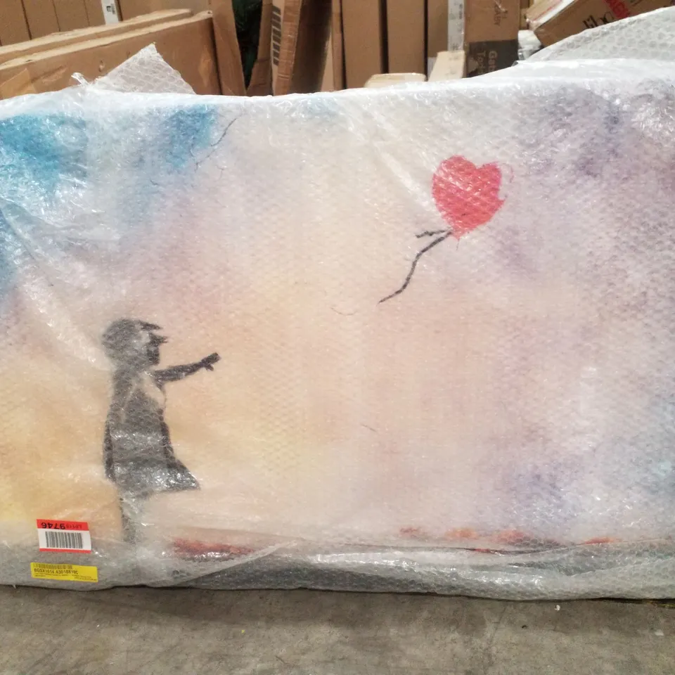 LOVE HEART BALLOON SUNSET BY BANKSY  - WRAPPED CANVAS PRINT
