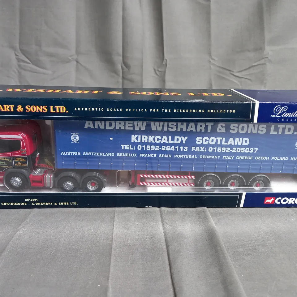 CORGI CC12201 SCANIA CURTAINSIDE - A.WISHART AND SONS LTD