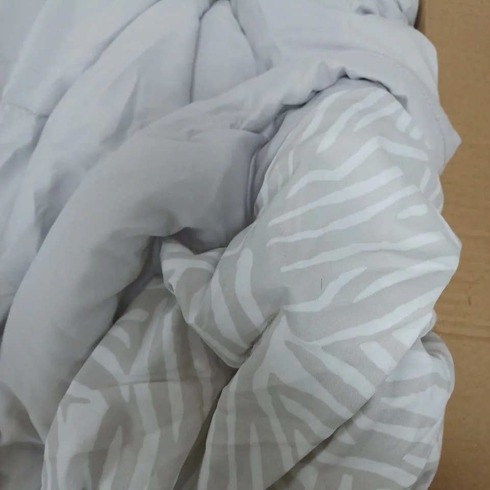 SUPERSOFT BY COZEE HOME ANIMAL PRINT FILLED BEDSPREAD WITH CONTRAST BORDER GREY