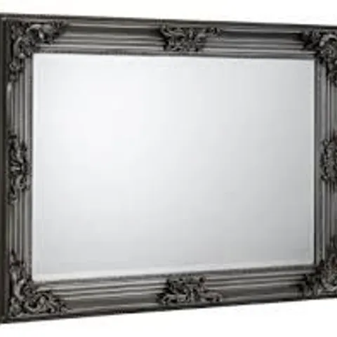 BOXED ROCOCO PEWTER WALL MIRROR
