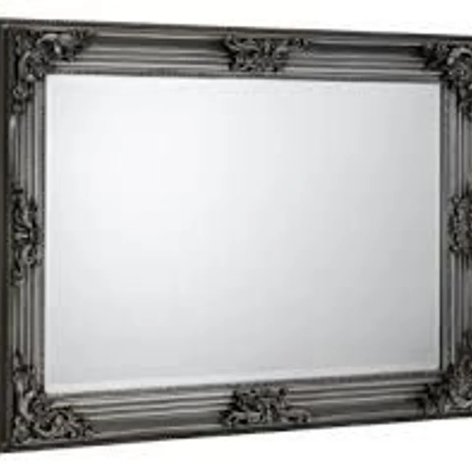BOXED ROCOCO PEWTER WALL MIRROR