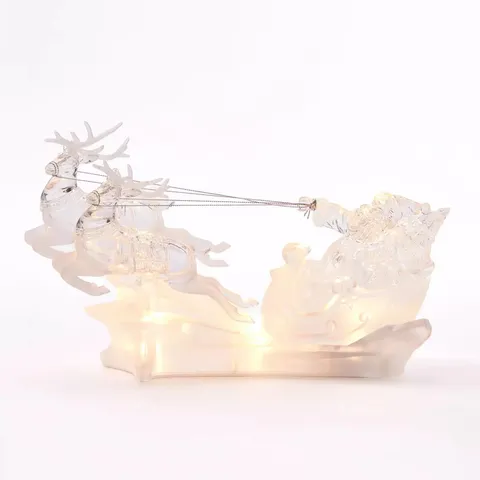 CRYSTAL-EFFECT SANTA SLEIGH CHRISTMAS DECORATION