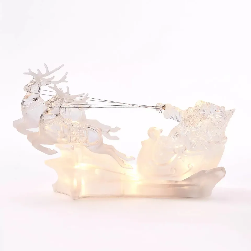 CRYSTAL-EFFECT SANTA SLEIGH CHRISTMAS DECORATION