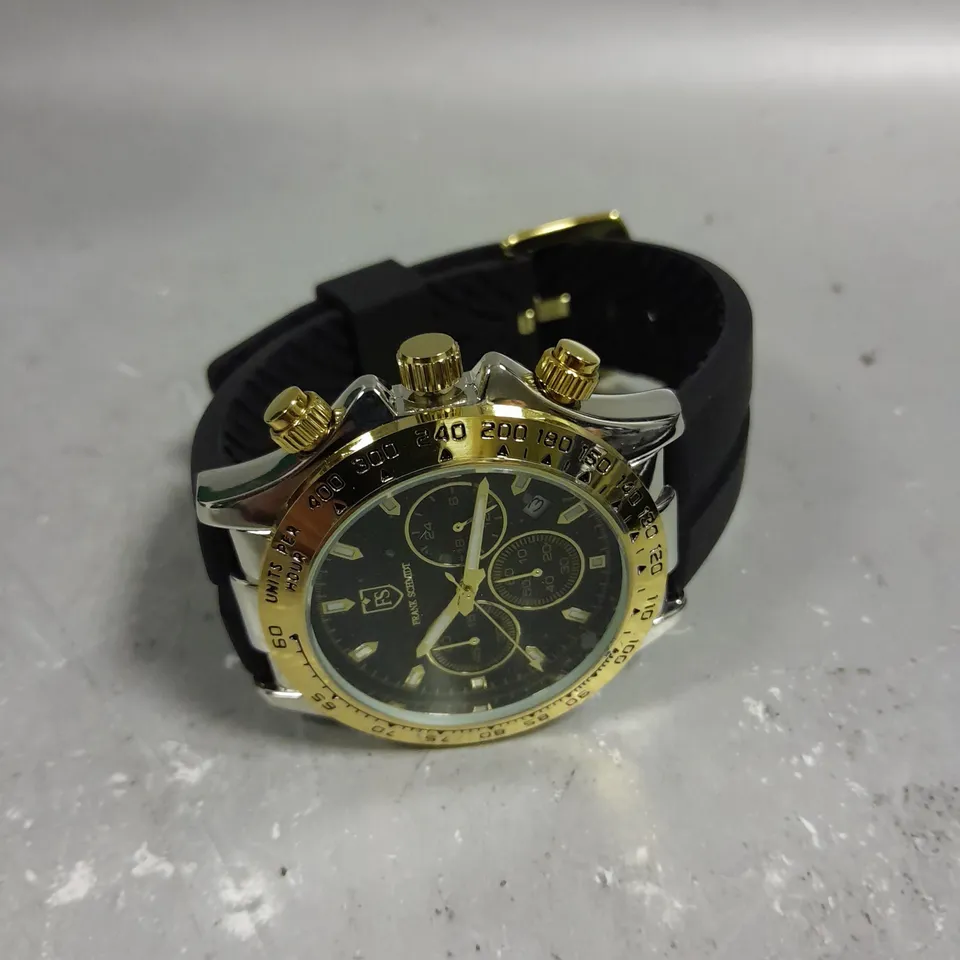 MENS FRANK SCHMIDT WATCH – MULTI FUNCTION SUB DIALS WITH DATE – HQ RUBBER SPORTS STRAP – 3ATM WATER RESISTANT
