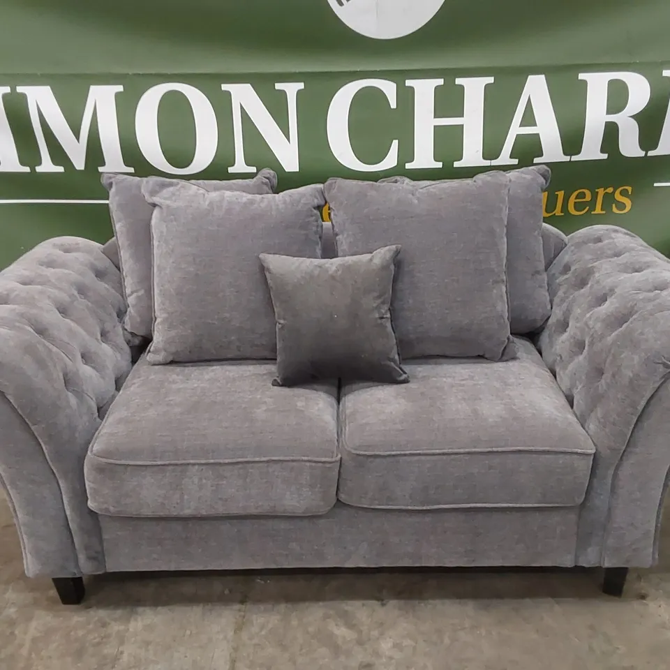 WINDSOR 2 SEATER FABRIC SCATTER BACK SOFA - GREY RRP £899