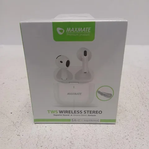 MAXMATE TWS WIRELESS STEREO EARBUDS – BOXED