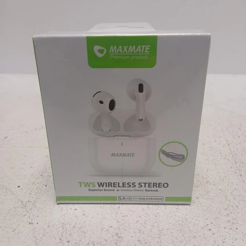 MAXMATE TWS WIRELESS STEREO EARBUDS – BOXED