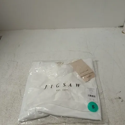JIGSAW SUPIMA COTTON SCOOP NECK TEE – WHITE, SMALL