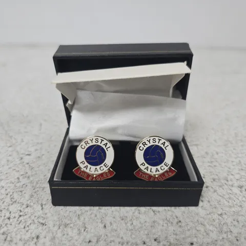 CRYSTAL PALACE CUFFLINKS – ENAMEL CREST IN PRESENTATION BOX
