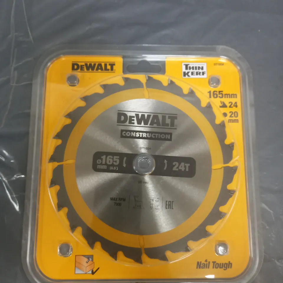 DEWALT PORTABLE CONSTRUCTION CIRCULAR SAW BLADE 165 X 20MM X 24T