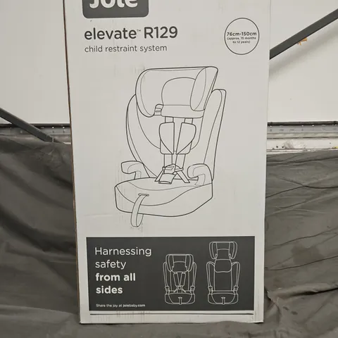 BOXED JOIE ELEVATE R129 CHILD RESTRAINT SYSTEM - SHALE