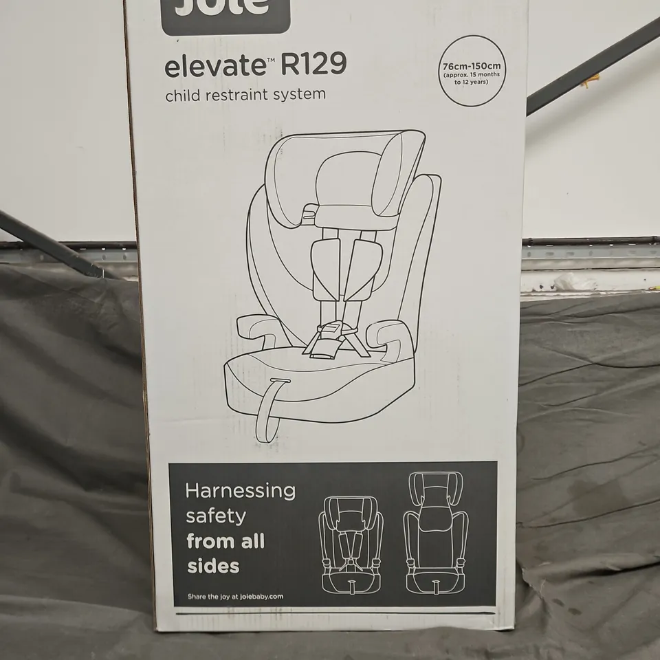 BOXED JOIE ELEVATE R129 CHILD RESTRAINT SYSTEM - SHALE