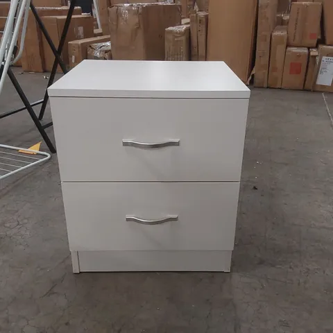 WOODEN 2 DRAWER CHEST - WHITE