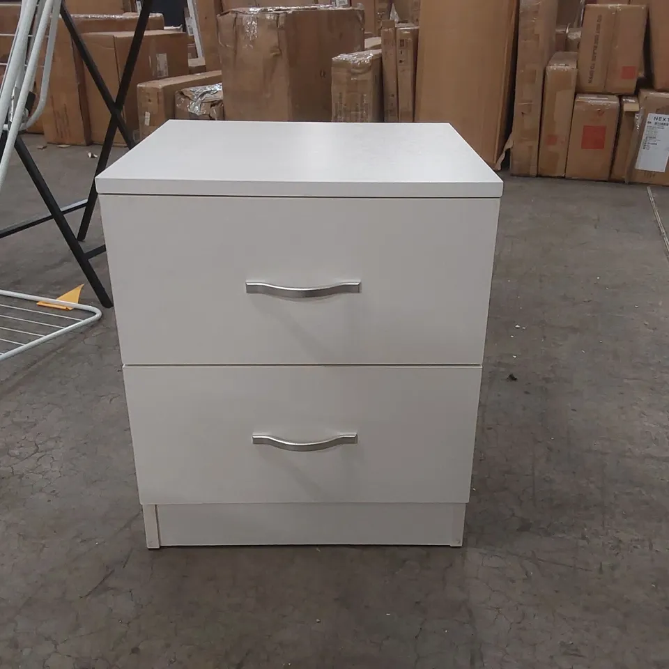 WOODEN 2 DRAWER CHEST - WHITE