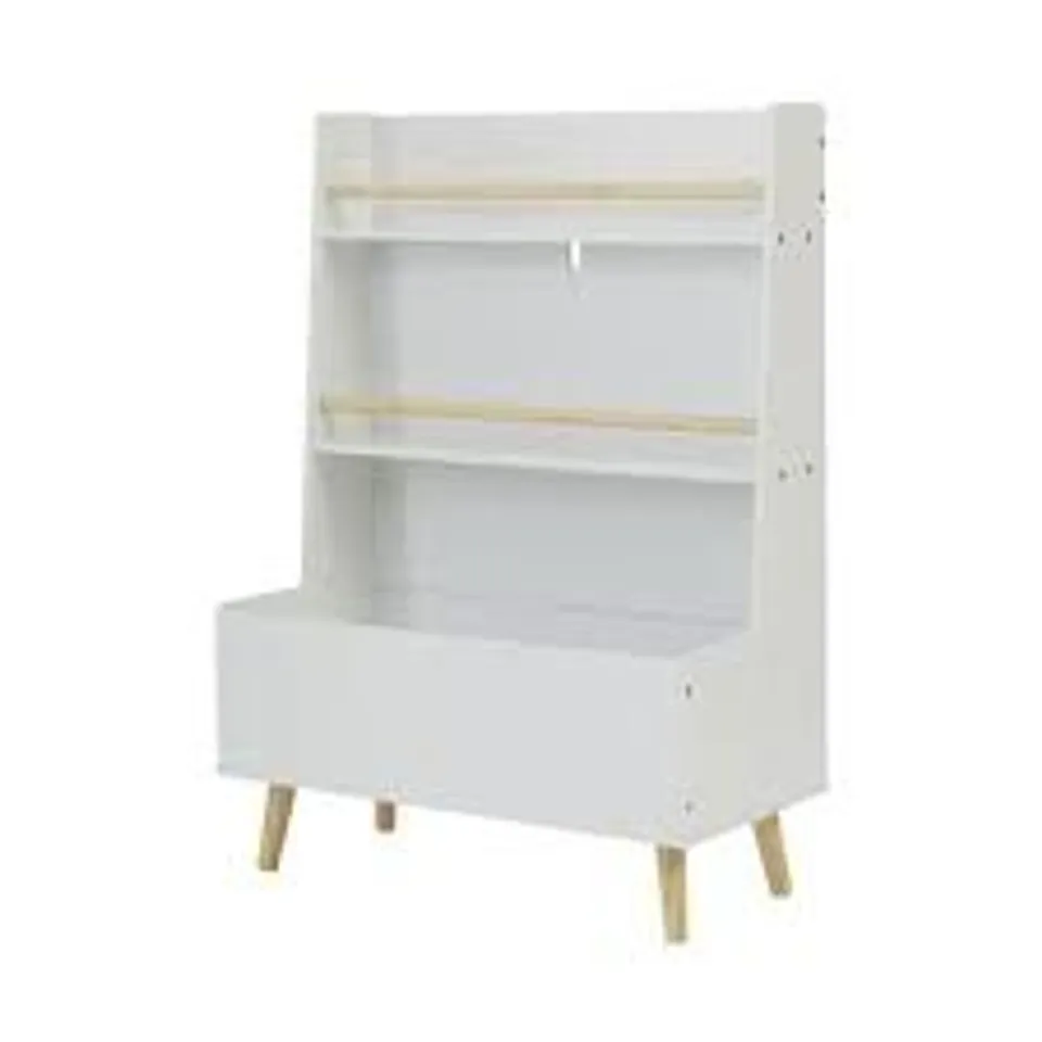 BOXED LIBERTY HOUSE TOYS KIDS BOOKCASE AND TOY STORAGE CABINET - WHITE (1 BOX)