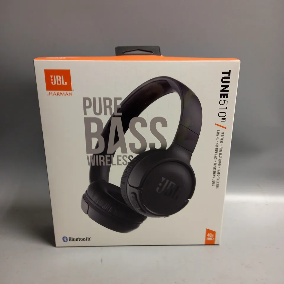 BOXED JBL PURE BASS WIRELESS HEADPHONES TUNE 510BT BLACK 