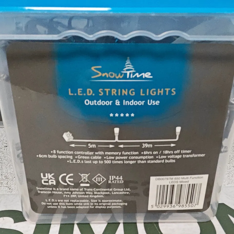 LOT OF 6 SNOWTIME 650 WHITE LED STRING LIGHTS