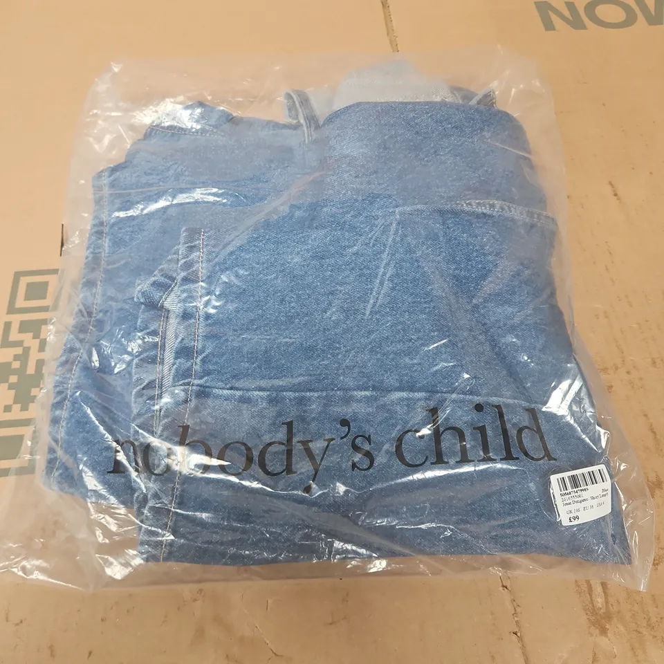 BAGGED NOBODYS CHILD JESSE DUNGAREE SHORT LENGTH IN BLUE - UK 10S