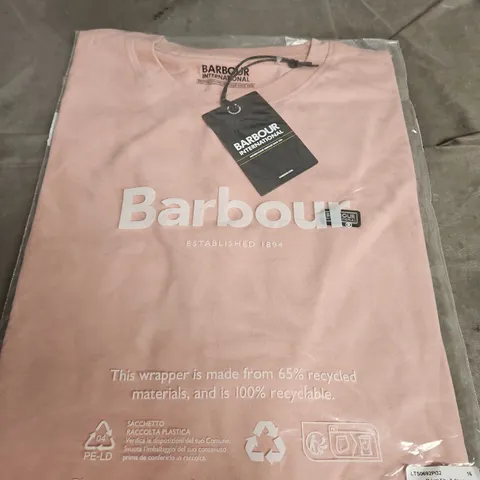 BARBOUR INTERNATIONAL ELLE T-SHIRT β PALE MAUVE, WOMENβS, SIZE 16