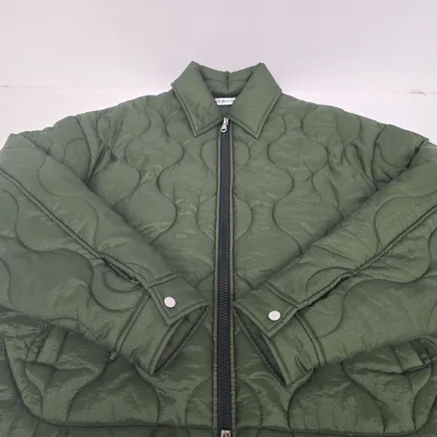 COLE BUXTON QUILTED PUFFER JACKET – OLIVE GREEN - SIZE LARGE 