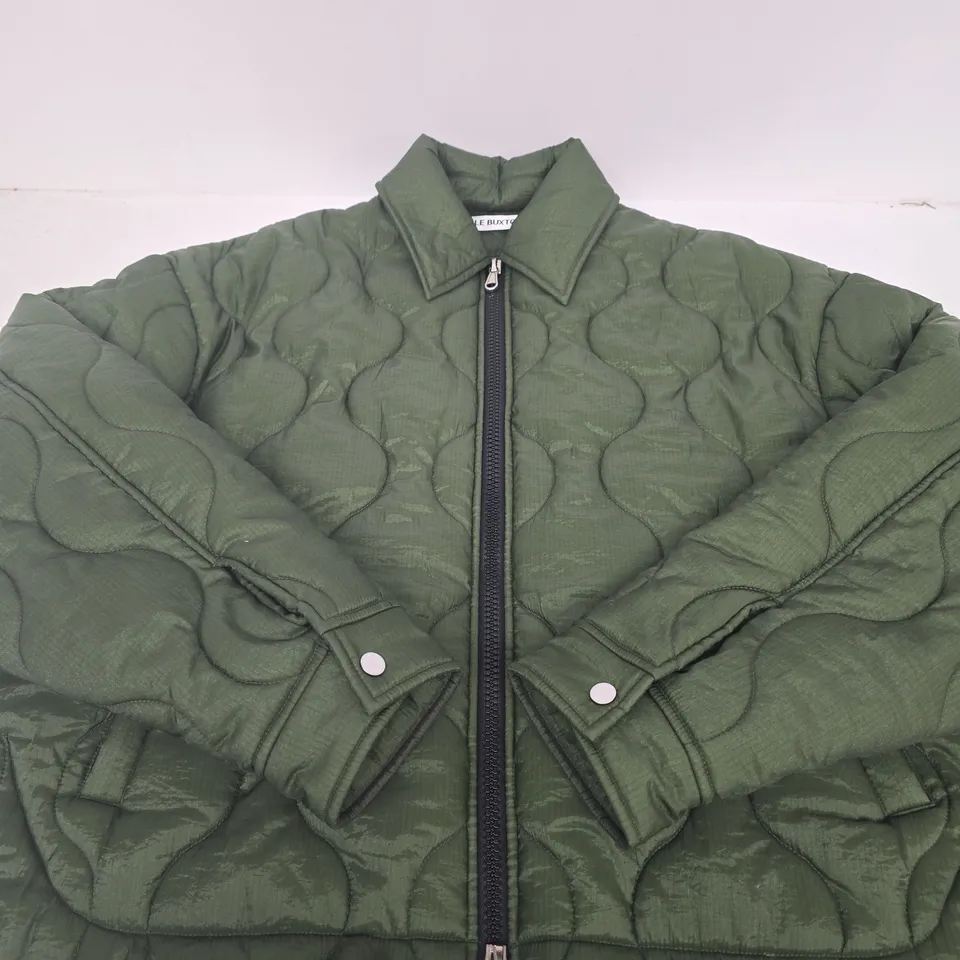 COLE BUXTON QUILTED PUFFER JACKET – OLIVE GREEN - SIZE LARGE 