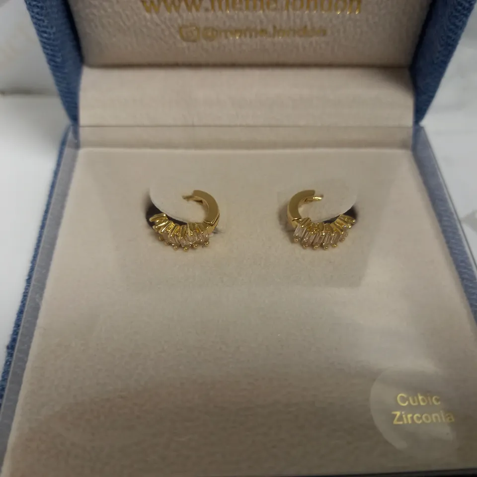 BOXED MEME LONDON GOLD EFFECT LOOP EARRINGS