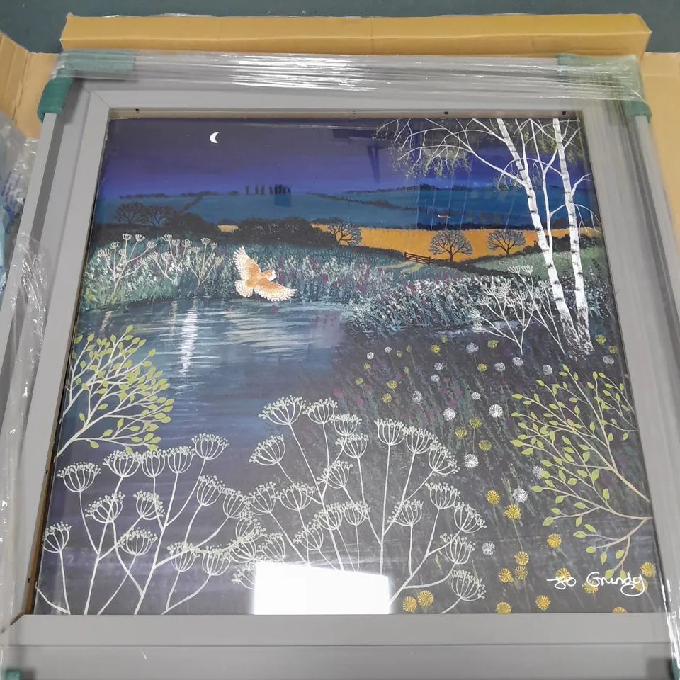 THE ART GROUP OVER MOONLIT POOL BY JO GRUNDY FRAMED ART PRINT - COLLECTION ONLY