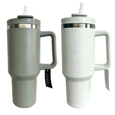 SIMPLI SET OF 2 1.2L STAINLESS STEEL TUMBLERS WITH STRAW