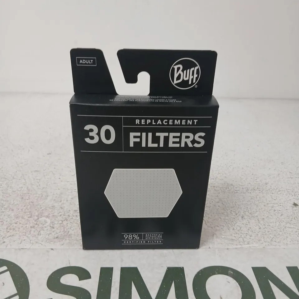APPROXIMATELY 68 BOXES OF BUFF REPLACEMENT FILTERS(30 PER BOX)