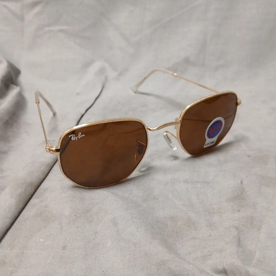 BOXED RAY-BAN RB3548 AVIATOR SUNGLASSES – GOLD FRAME, BROWN LENSES