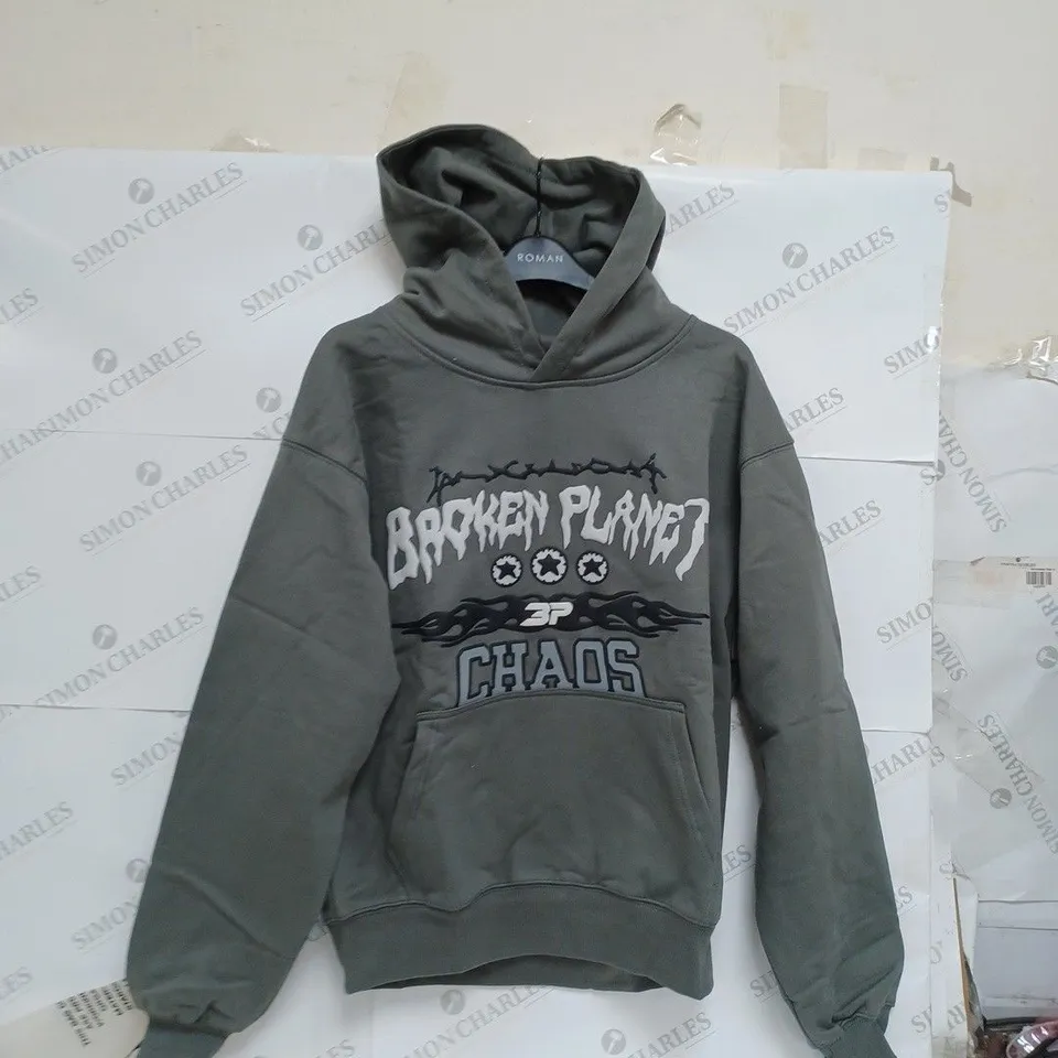 BROKEN PLANET CHAOS HOODIE SMALL GUNMETAL GREY 