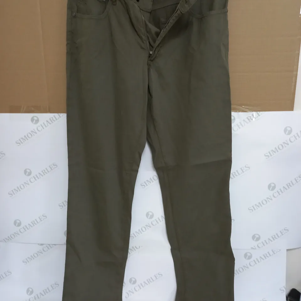 HACKETT LONDON KHAKI TAPERED COTTON BLEND TROUSERS - 32R