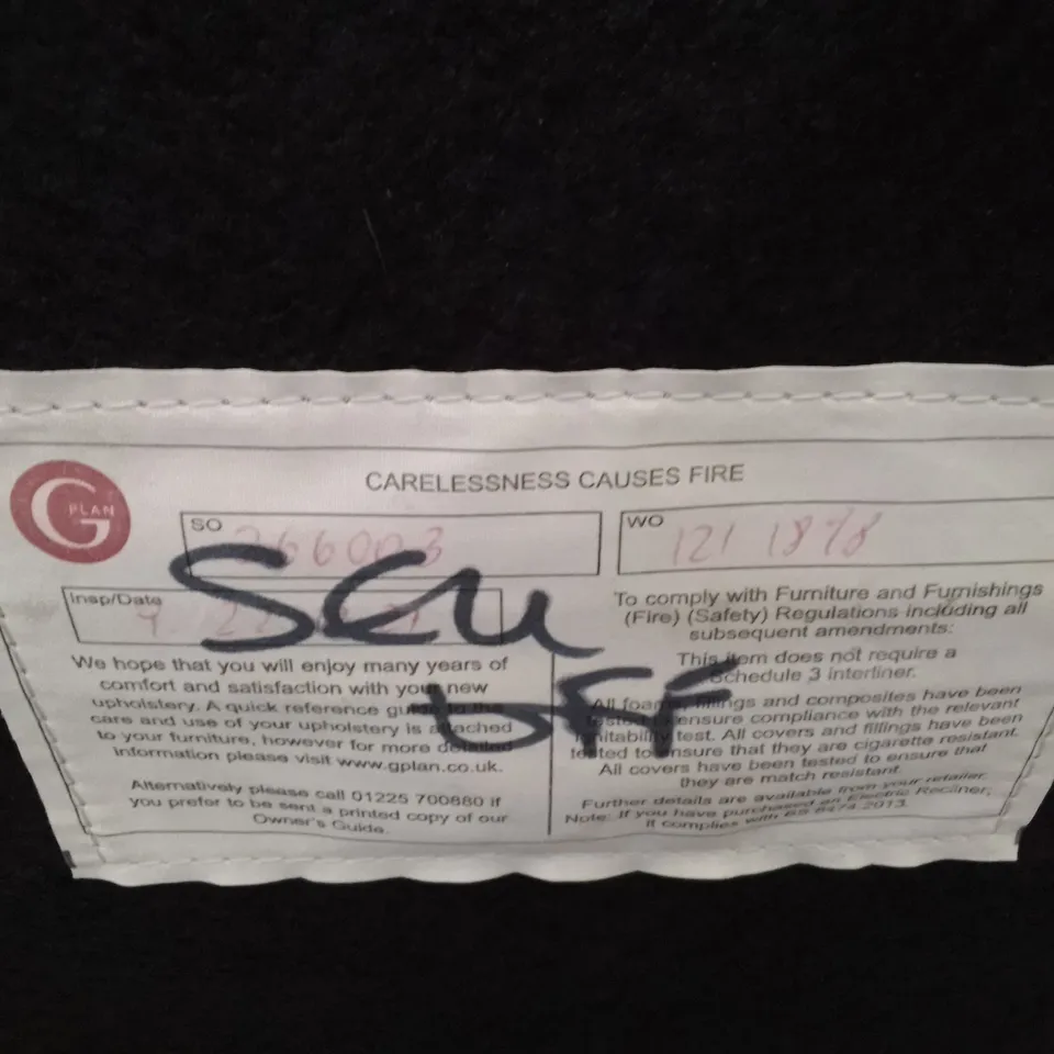 QUALITY DESIGNER G-PLAN SEATTLE FOOTSTOOL - CAMBRIDGE GREY LEATHER