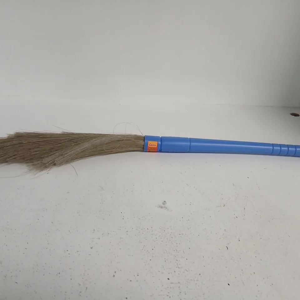 GALA NO DUST BROOM – BLUE PLASTIC HANDLE WITH NATURAL BRISTLE HEAD