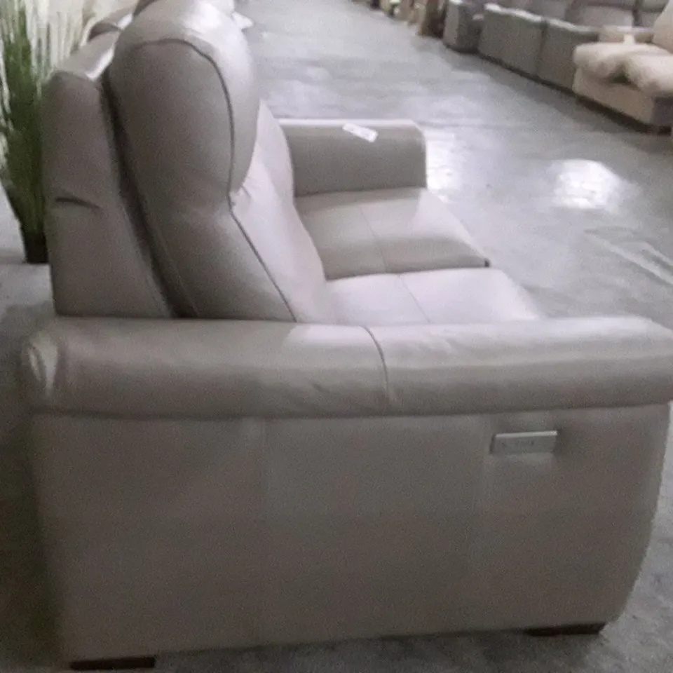 QUALITY ITALIAN DESIGNER ADRIANO ELECTRIC RECLINER LOVESEAT - TAUPE LEATHER