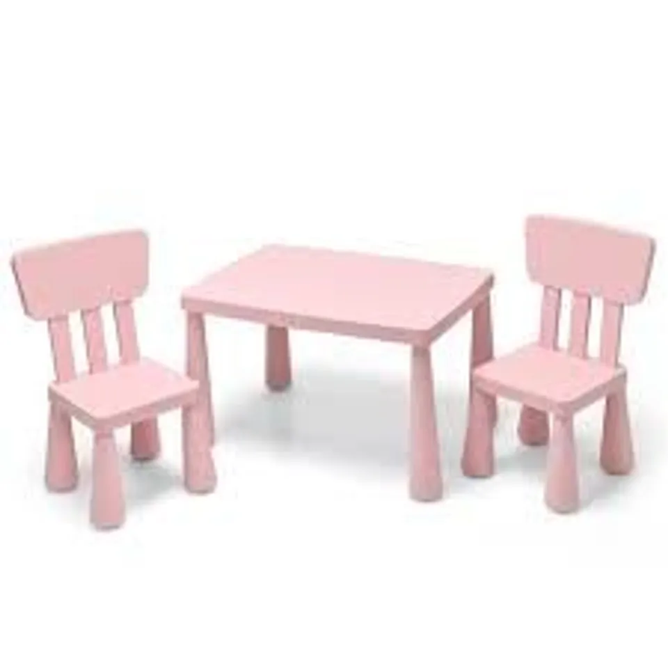 BOXED 3-PIECE TODDLER MULTI ACTIVITY PLAY DINING STUDY KIDS TABLE AND CHAIR SET - PINK