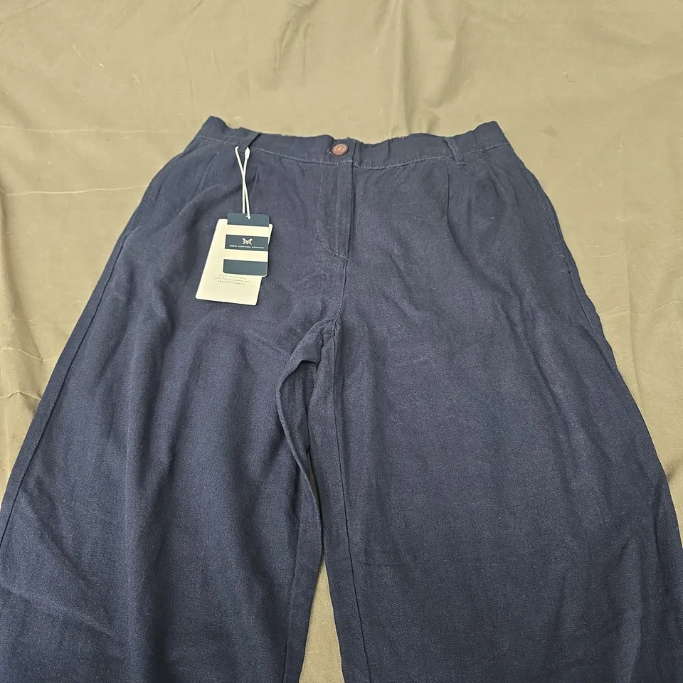 CREW CLOTHING COMPANY LINEN BLEND WIDE LEG TROUSERS - 12